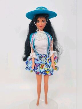 🐎 Mattel Barbie Western Fun Nia Korean Mold Black Hair Asian Friend Doll Cute